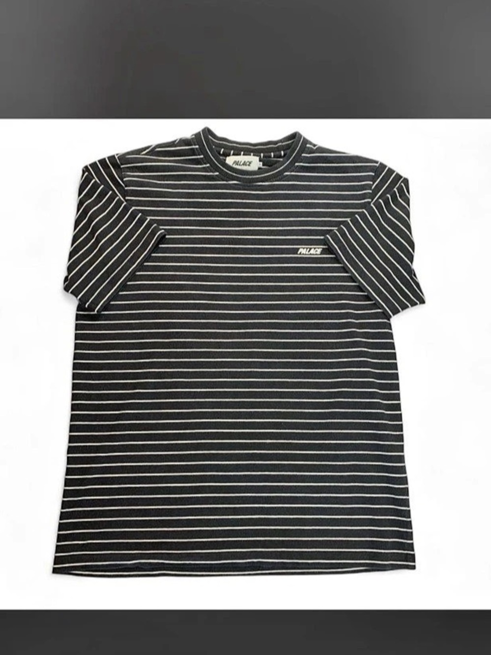Palace Striped Short Sleeve Tee in Black & White XL